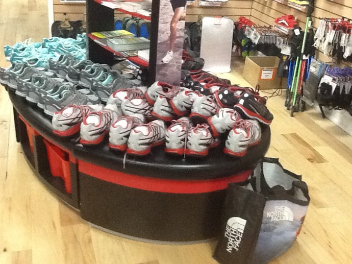 North Face had lots of shoes at the test run night.  #100happydays We love shoes!