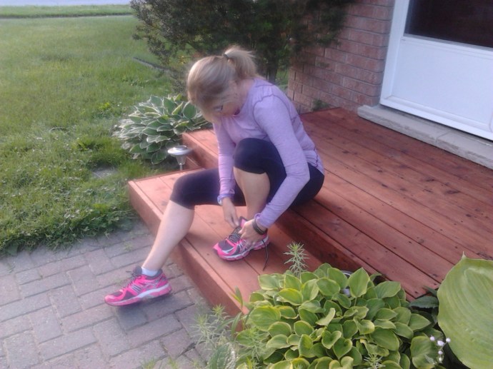 #100happydays Lacing up for our morning run